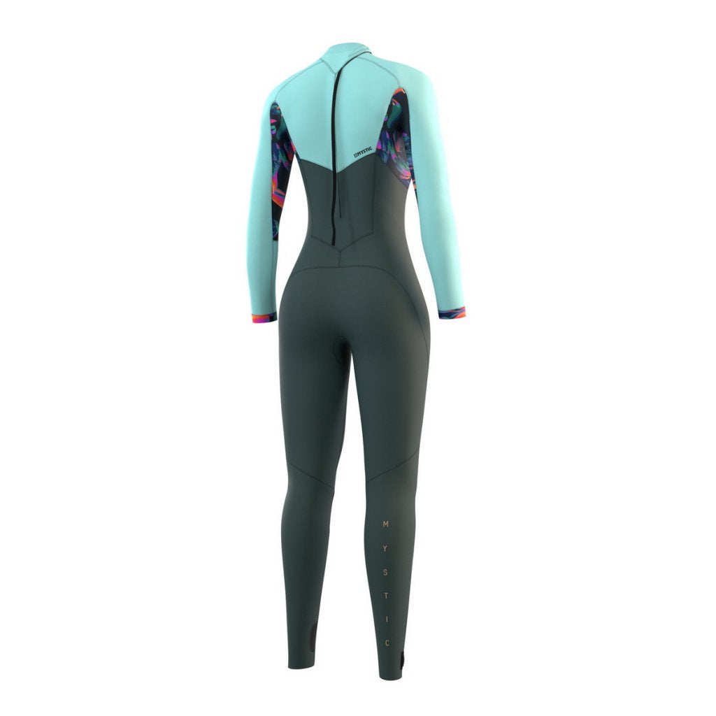 Mystic Dazzled Fullsuit 3/2 mm bzip woman wetsuit, Dark Leaf